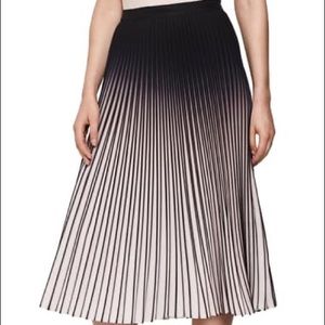 MARLIE OMBRE PLEATED MIDI SKIRT PALE INK/BLACK